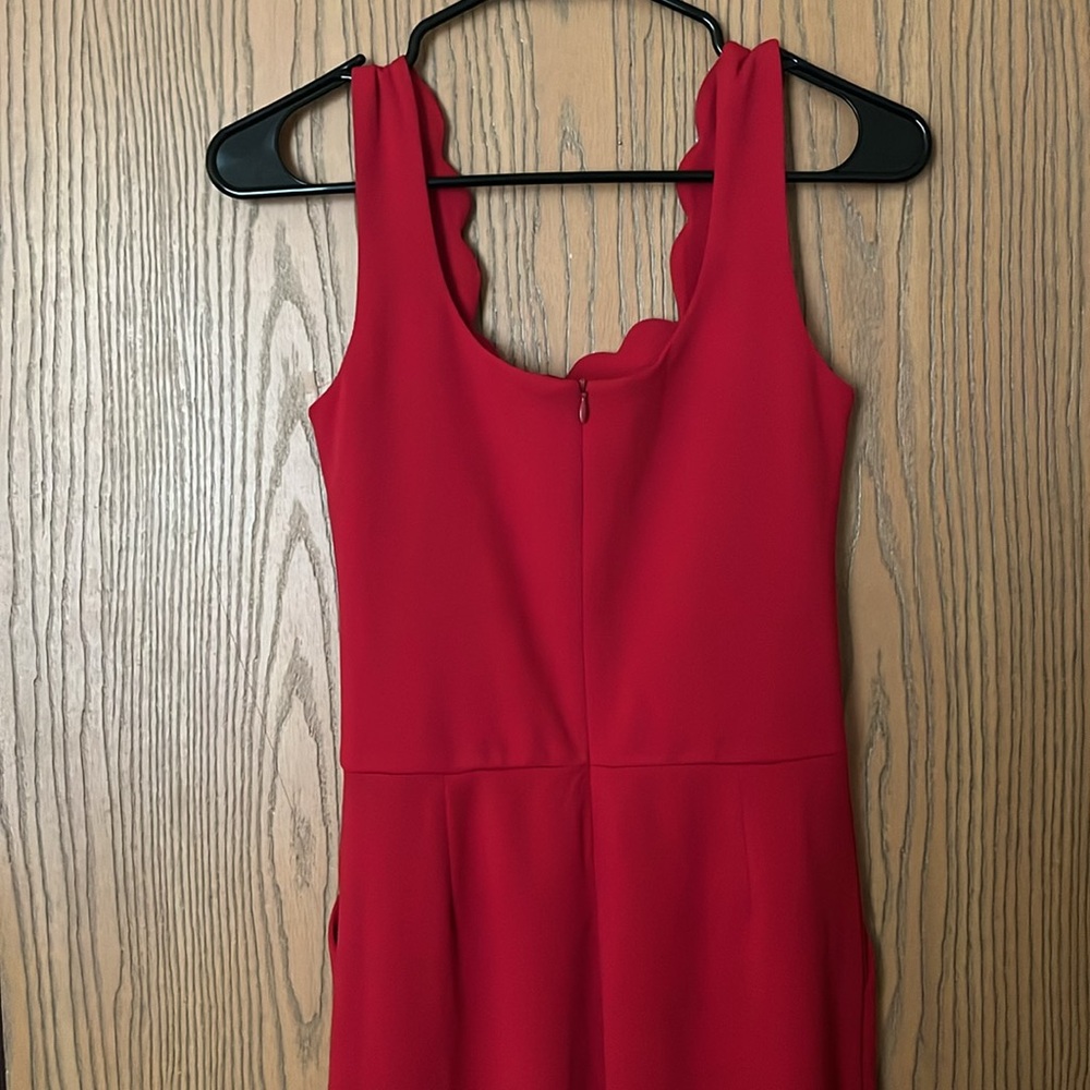 Christmas Red Polyester Wavy Neckline Jumpsuit - Picture 6 of 10